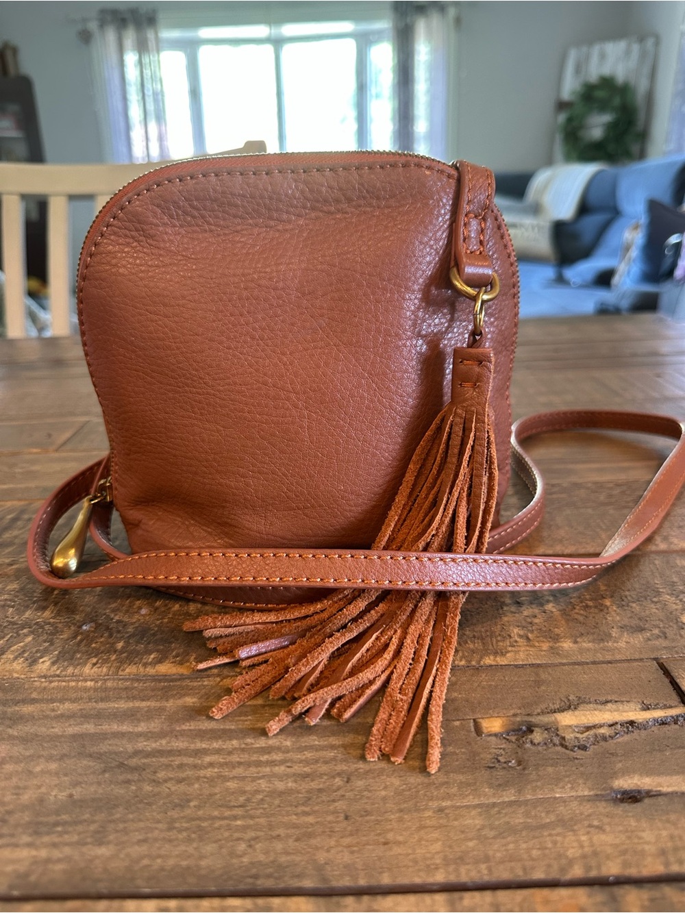 Hobo Nash Leather Cognac Crossbody Bag New Without Tag - Picture 3 of 7